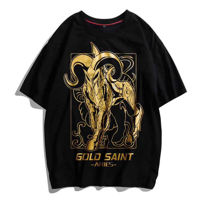 【買一送一】聖鬥士星矢t恤短袖2021夏新款十二星座潮牌純棉男女半袖上衣